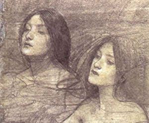 Two Nymphs - study for Hylas and the Nymphs (circa 1896 by John William Waterhouse