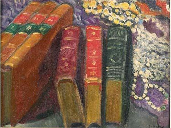 Nature Morte Aux Livres Et Au Collier - view 1