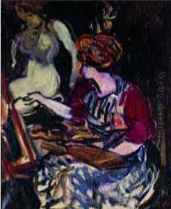 Jeune Femme Et Son Modele by Louis Valtat