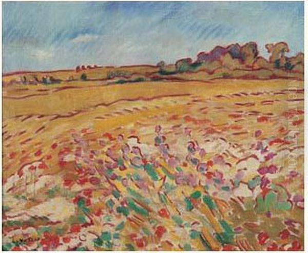 Champs De Ble Et De Coquelicots, Circa 1920 - view 1