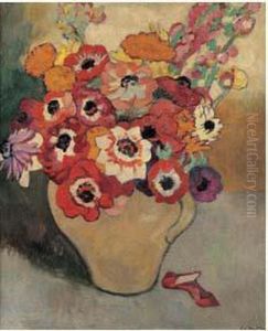 Anemones Et Fleurs De Printemps, Circa 1920
