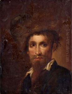 A Portrait Of A Bearded Man, Head And Shoulders, Wearing A Fur Hat by Sir Anthony Van Dyck