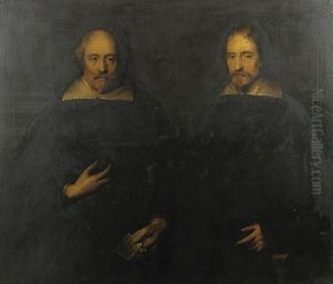 A Portrait Of Sir Arthur Hopton,
 Three Quarter Length Wearing Black, Being Handed A Letter From A 
Gentleman, Said To Be His Brother by Sir Anthony Van Dyck