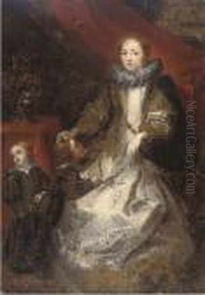 Portrait Of La Marchesa Caterina Durazzo And Her Two Sons - view 1