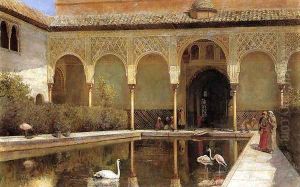 A Court In The Alhambra In The Time Of The Moors by Edwin Lord Weeks