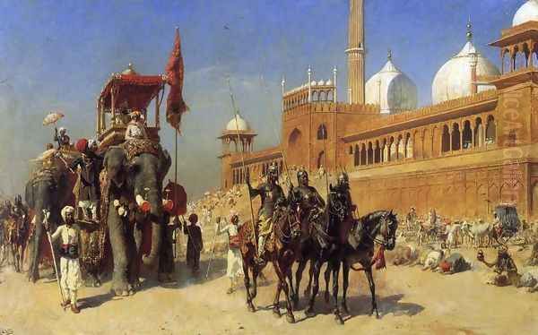 Great Mogul And His Court Returning From The Great Mosque At Delhi India - view 1