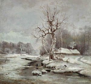 River Landscape In The Winter. River Landscape In The Winter.