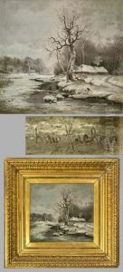 Weite Verschneite Fluslandschaft Weite Verschneite Fluslandschaft