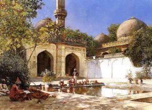 Figures In The Courtyard Of A Mosque