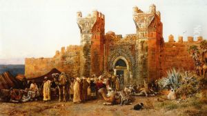 The Departure Of A Caravan From The Gate Of Shelah Morocco