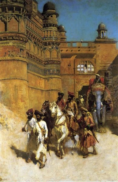 The Maharahaj Of Gwalior Before His Palace - view 1