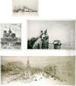 Princess Street, Edingburgh, Signed Etching, 20x49cm And The
 Guarda, Venice,no Ii, 11x19cm And
