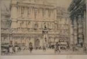 The Bank Of England Signed In Pencil 7 X 10.75in by William Walcot