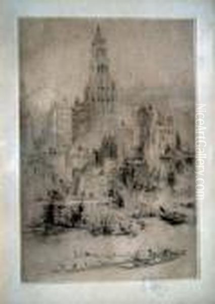View Of New York Signed In Pencil 8.5 X 6in - view 1