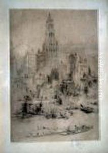 View Of New York Signed In Pencil 8.5 X 6in by William Walcot