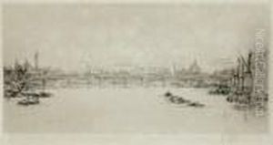 A View Of The Thames In London by William Walcot