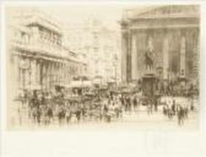 Threadneedlestreet With The Bank Of England by William Walcot