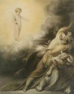 Beelzebub And The Devils, Alarmed By A Vision Of The Christ Child by Richard Westall