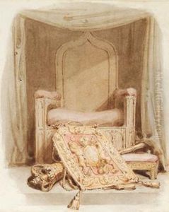 A Royal Throne, With Sceptre Andtabard Lying At Its Feet