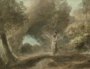 Figure In Wooded Landscape by Richard Westall