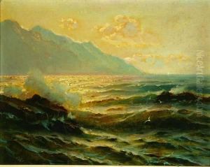 Waves Crashing Into The Mountains by Constantin Alexandr. Westchiloff