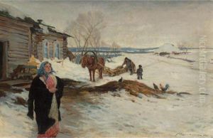 Russian Village Scene