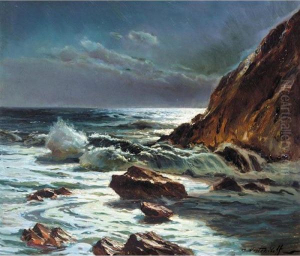 Waves On A Moonlit Shore - view 1