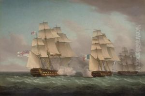 Venerable
 Exchanging Fire With The French Frigate 
Alcmene