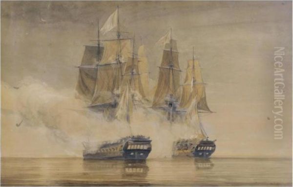 Action Between H.m.s. Amethyst And The French Frigate Thetis - view 1