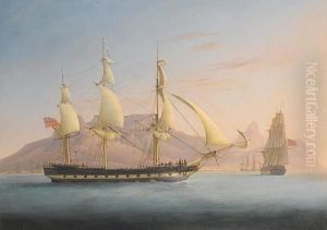 A Three Masted East Indiaman Crossing Table Bay