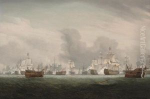 The Height Of The Action On The 'glorious First Of June' by Thomas Whitcombe