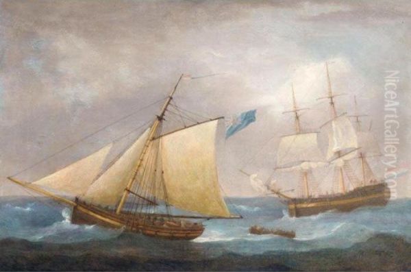 A French Vessel 'hove To', Said To Be - view 1