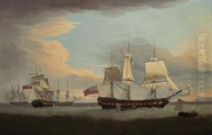 The East Indiaman Hindostan In 
Company With Indian Trader, Ewretta And Nancy, Ships Employed In The 
Canada Trade