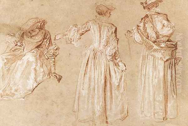 Three Studies of a Lady with a Hat c. 1715 - view 1