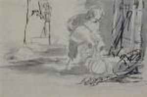 Study For 'the Irish Whiskey Still' by Sir David Wilkie