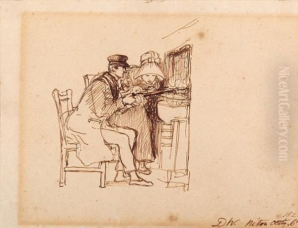 Sir Willoughby Gordon Lifting The Lid Of A Boiling Pot - view 1