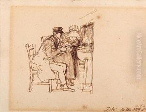 Sir Willoughby Gordon Lifting The Lid Of A Boiling Pot by Sir David Wilkie