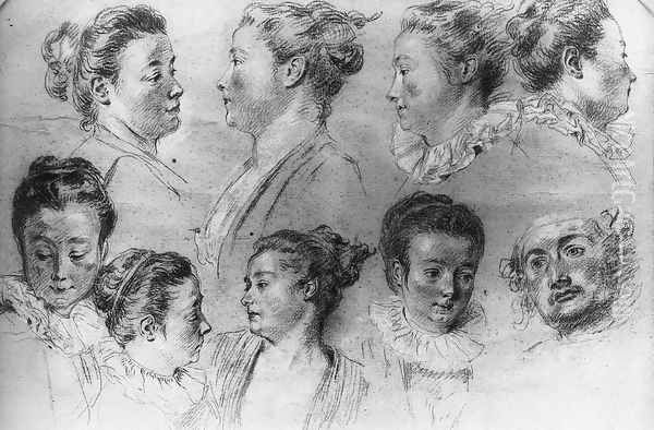 Studies of Women's Heads - view 1