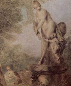 Fêtes galantes (detail 2) by Jean-Antoine Watteau