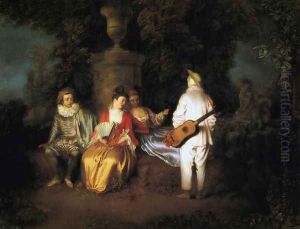 La Partie carrée by Jean-Antoine Watteau