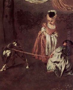 Amusements champêtres (detail 1) by Jean-Antoine Watteau