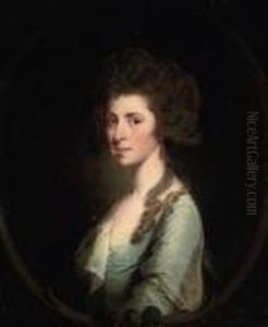 Portrait Of A Lady, Bust-length, In A Blue Dress, In A Feigned Oval Portrait Of A Lady, Bust-length, In A Blue Dress, In A Feigned Oval