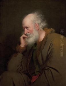 Study Of An Old Man by Josepf Wright Of Derby