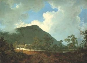 River Landscape Near Bedgellert, North Wales by Josepf Wright Of Derby