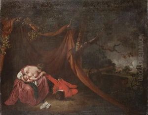 The Dead Soldier, A Battle Taking Place Beyond by Josepf Wright Of Derby