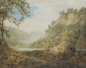 The River Derwent, Near Matlock, Derbyshire by Josepf Wright Of Derby