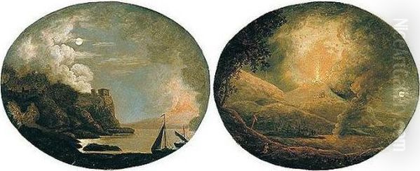 Vesuvius From Posillipo; And Vesuvius In Eruption - view 1