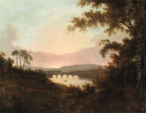 A View Of Florence At Sunrise by Josepf Wright Of Derby