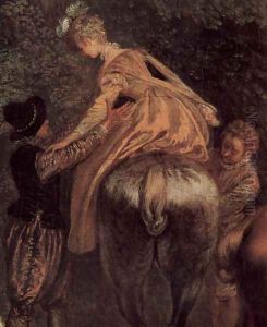 Rendez-vous de chasse (detail 3) by Jean-Antoine Watteau