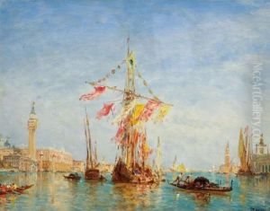 Voilier Pavoise Sur Le Grand 
Canal A Venise; La Fete De L'assomption [felix Ziem ; A Sailing Boat On A
 Feast Day On The Grand Canal In Venice ; Oil On Panel Signed Lower 
Right Ziem] by Felix Ziem